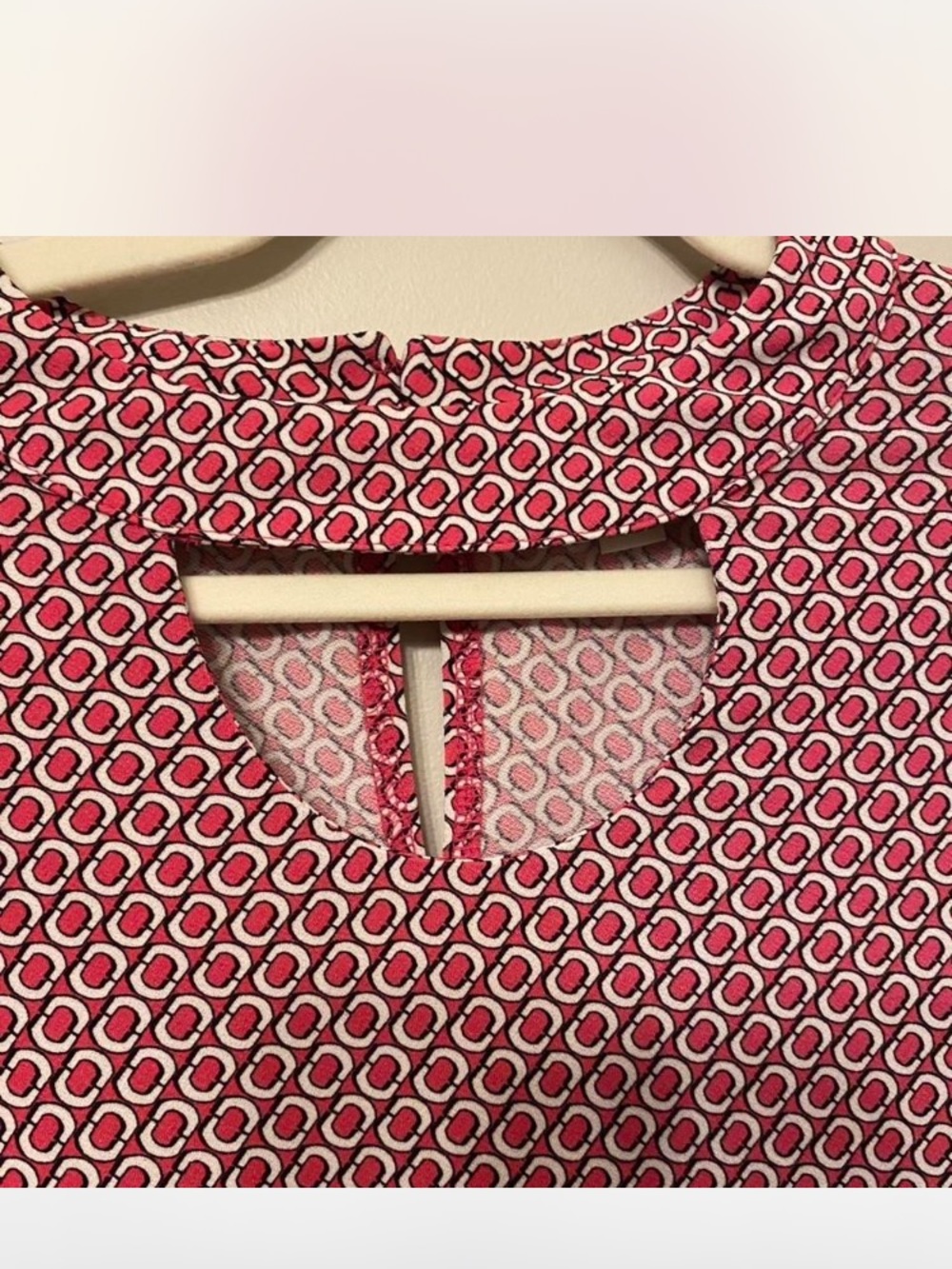 Cato Pink Geometric Keyhole Blouse